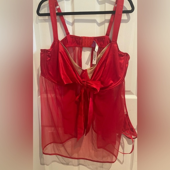 Adore Me Women's Besima Babydoll Lingerie Set True Red Women's 3X NWT - Picture 3 of 8